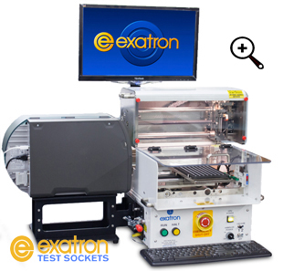 Labeling and ink dot pick and place mini bench top handler from Exatron